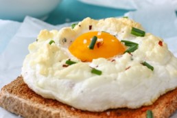 Cloud Eggs, fresh ingredients breakfast