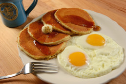 Breakfast Restaurant Photo: Pancakes and Eggs